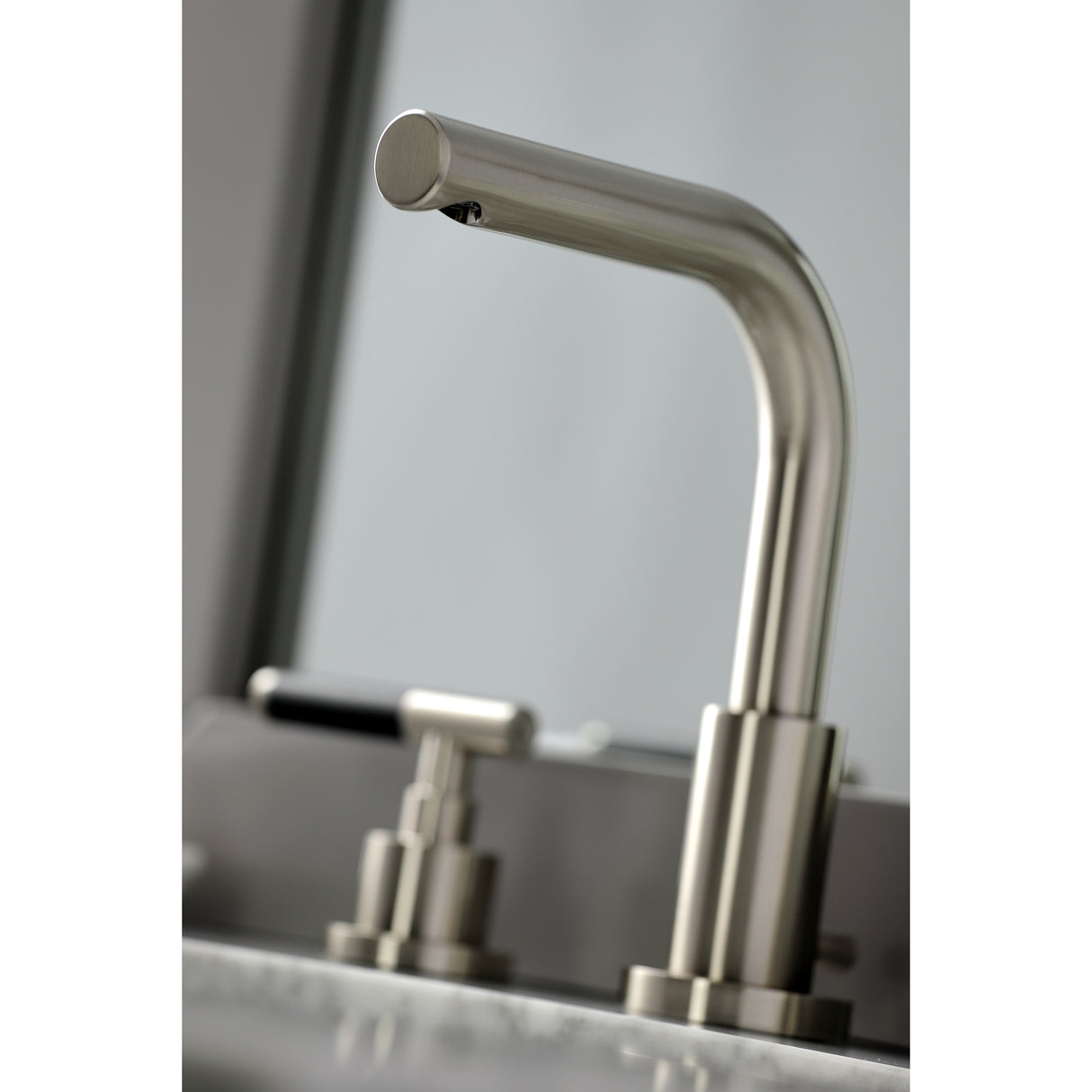 Widespread Bathroom Faucet with Brass Pop-Up