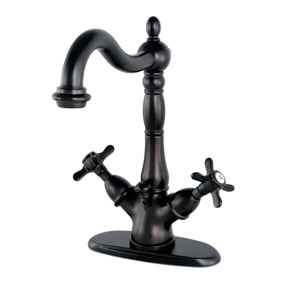 Essex Two-handle Single Hole Deck Mount Bathroom Sink Faucet with with Brass Pop-up and Cover Plate