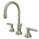 Tuscany 8 In. Two-handle 3-Hole Deck Mount Widespread Bathroom Sink Faucet with Brass Pop-up