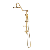 Rain Shower System W/ 8" Showerhead - 36.25"H X 8"W X 23.75"D - Brass - Adjustable Brass Slider - Surface Mounted Shower Systems