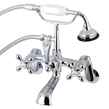 Aqua Vintage Wall Mounted Clawfoot Tub Faucet With Built In Diverter Includes Hand Shower