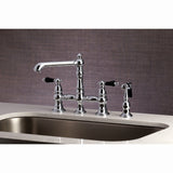 Duchess Bridge Kitchen Faucet with Brass Sprayer - BUILDMYPLACE