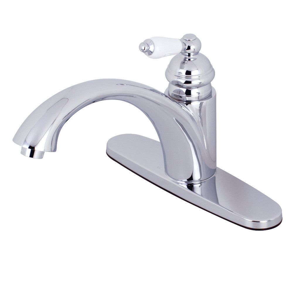 Vintage Single Hole Single Handle Kitchen Faucet, Polished Chrome