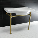 Templeton 37" x 22" Ceramic Console Sink with Stainless Steel Legs