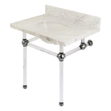 Templeton 30" X 22" Marble Vanity Top w/Acrylic Console Legs