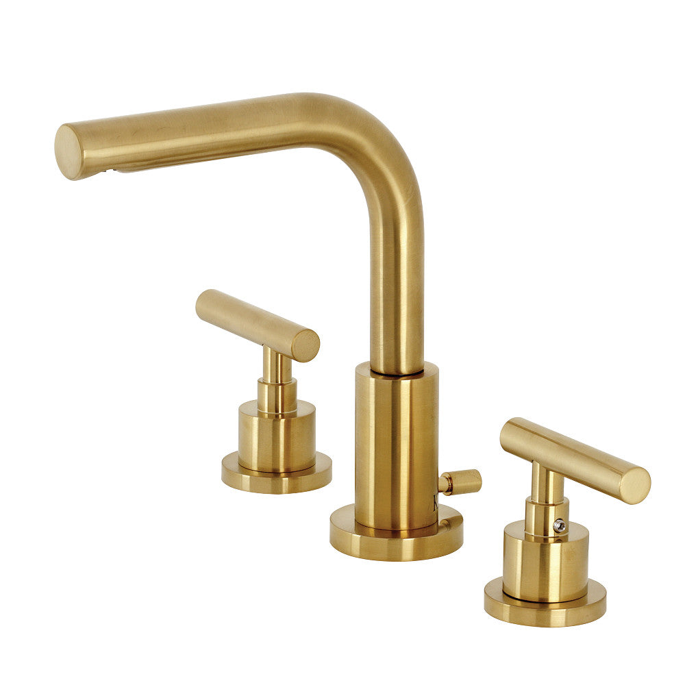 Manhattan Modern Widespread Bathroom Faucet with Brass Pop-Up