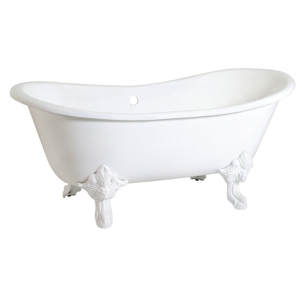 Cast Iron Double Slipper Clawfoot Tub (No Faucet Drillings)