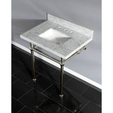 Templeton Vanity with Sink & Brass Feet Combo, 30" x 22", Carrara Marble