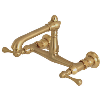 English Country Traditional Wall Mount Bathroom Faucet