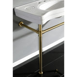 Imperial 36" x 19" Ceramic Console Sink with Stainless Steel Legs