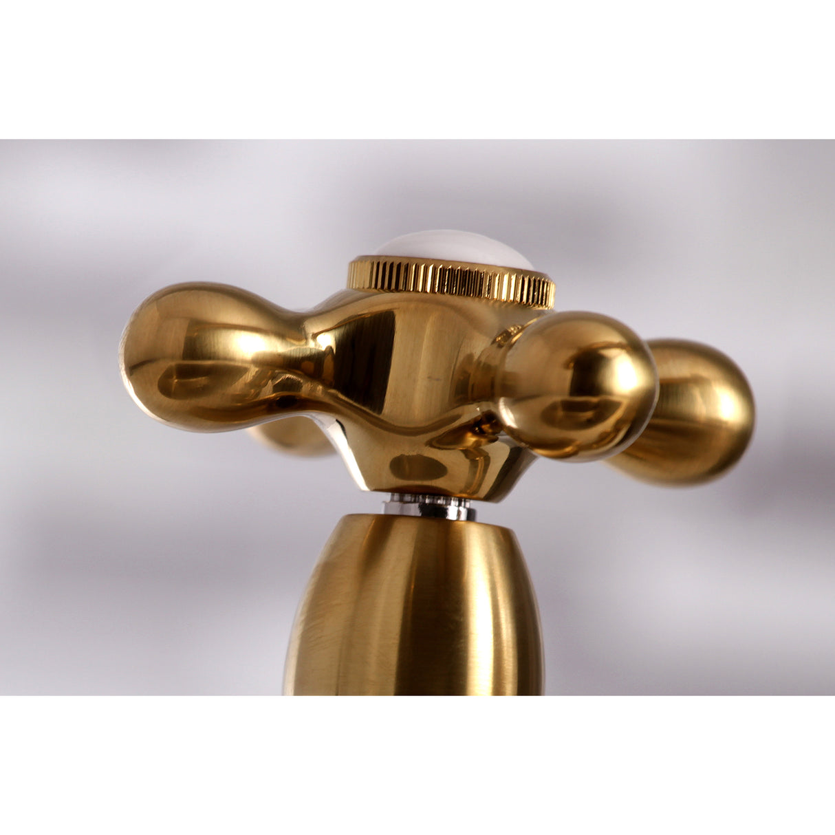 Restoration 8" Bridge Kitchen Faucet With Sprayer Includes Cross Handles For Easy Rotation