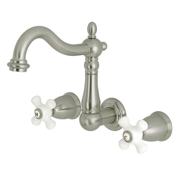 Heritage 8-Inch Center Wall Mount Bathroom Faucet