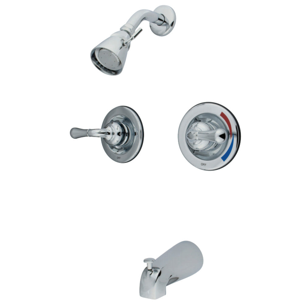 Magellan Twin Handles Tub Shower Faucet Pressure Balanced With Volume Control