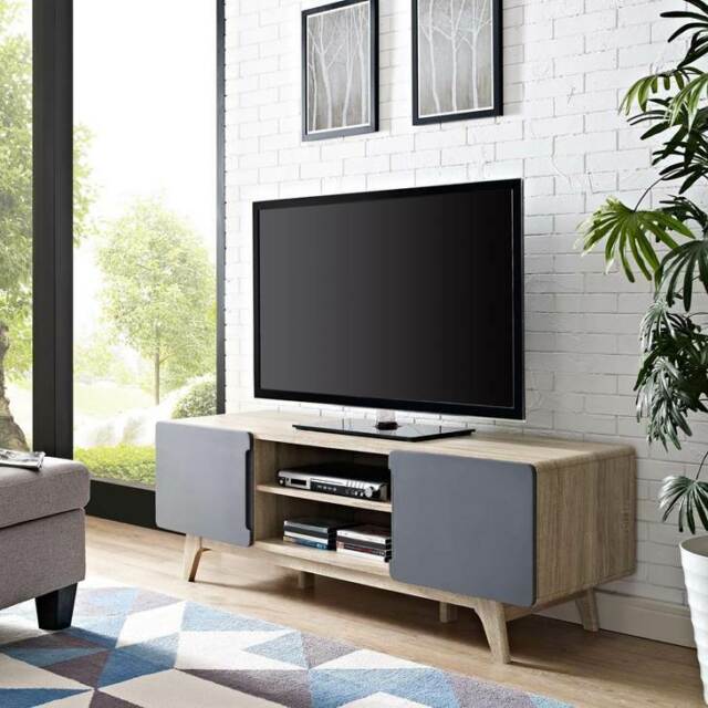 Modern Tread Media Console Tv Entertainment Stand - Storage Console Tv Stand - BUILDMYPLACE