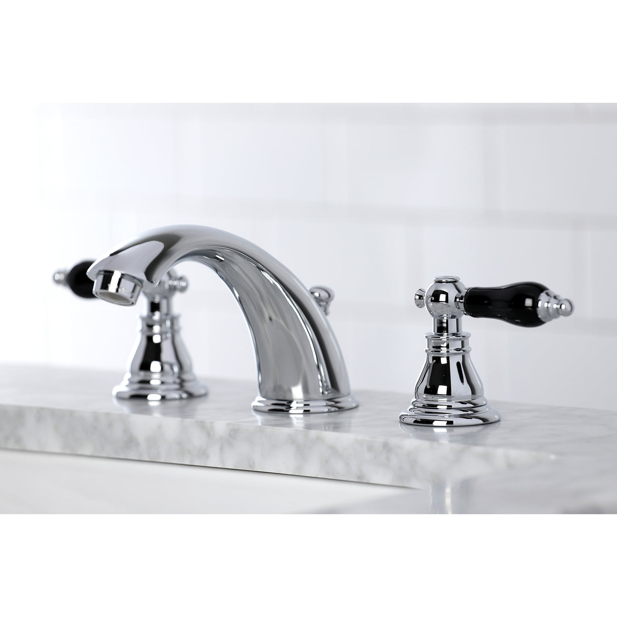 Widespread Bathroom Faucet with Plastic Pop-Up