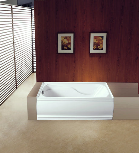 Acrylic Alcove Bathtub in White - cUPC/UPC Certified - BUILDMYPLACE