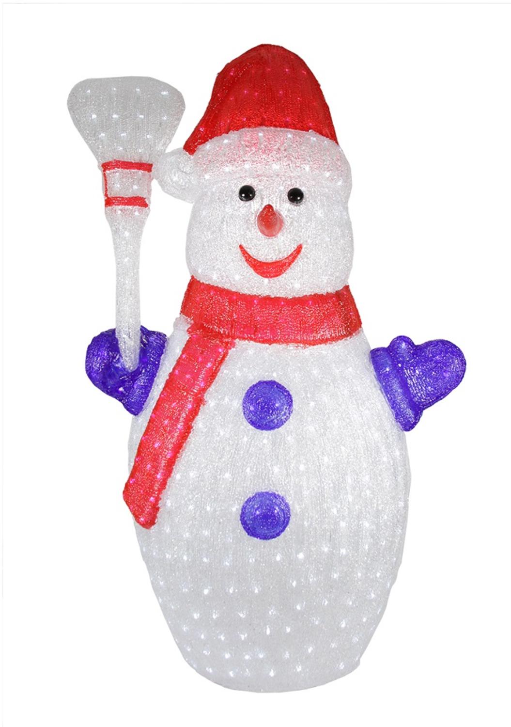 4' Pre-lit Commercial Grade Acrylic Snowman Christmas Outdoor Decoration - Polar White LED Lights
