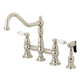 Restoration 8" Bridge Kitchen Faucet With Sprayer