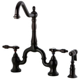 Tudor Bridge Kitchen Faucet with Brass Sprayer