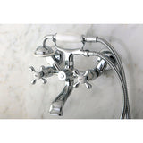 Wall Mount Clawfoot Tub Faucet With Hand Shower, Two Hole Installation