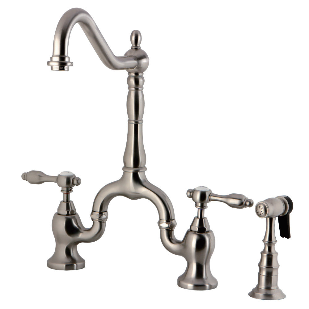 Tudor Bridge Kitchen Faucet with Brass Sprayer