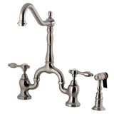 Tudor Bridge Kitchen Faucet with Brass Sprayer