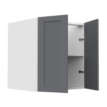RTA - Grey Shaker - Vanity Base Full Double Door Cabinet | 27"W x 30"H x 21"D