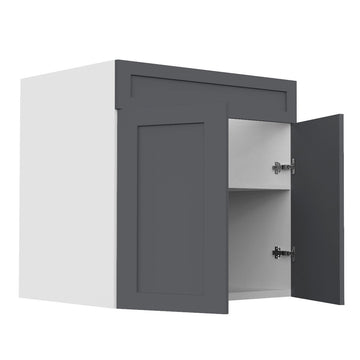 RTA - Grey Shaker - Sink Vanity Double Door Cabinet | 24"W x 30"H x 21"D
