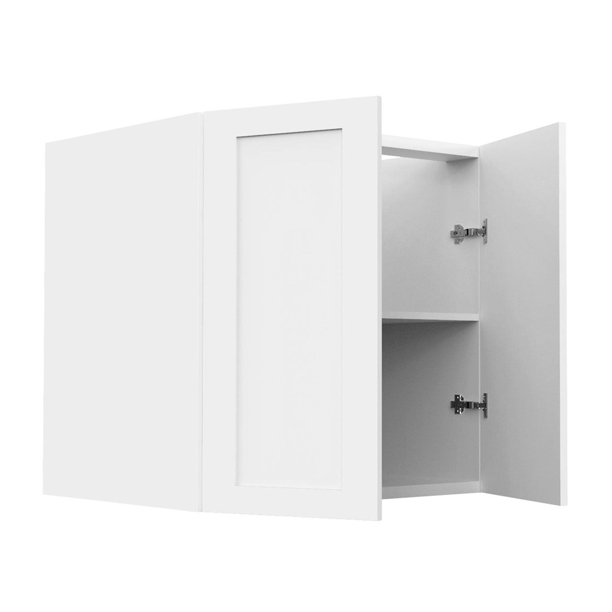 RTA - White Shaker - Vanity Base Full Double Door Cabinet | 30"W x 30"H x 21"D