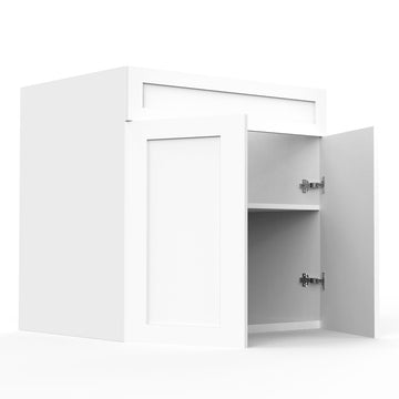 RTA - White Shaker - Sink Vanity Double Door Cabinet | 24"W x 34.5"H x 21"D