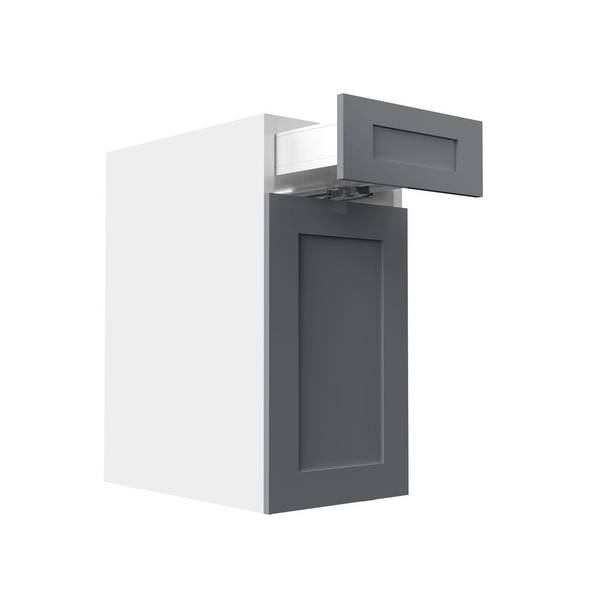 RTA - Grey Shaker - Single Door Base Cabinets | 15"W x 30"H x 23.8"D