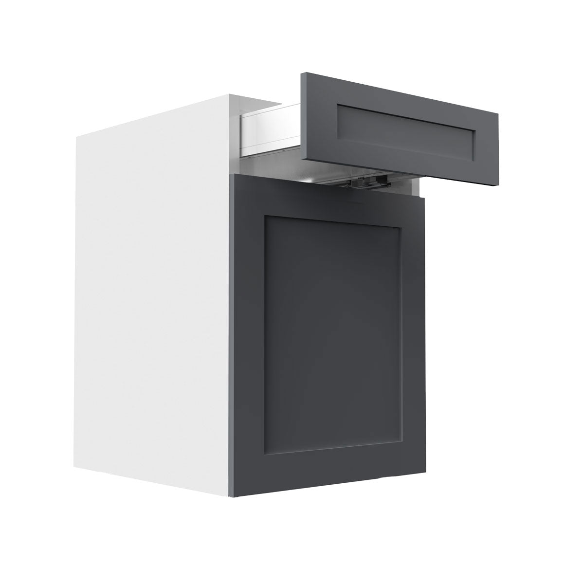 RTA - Grey Shaker - Single Door Base Cabinets | 21"W x 30"H x 23.8"D