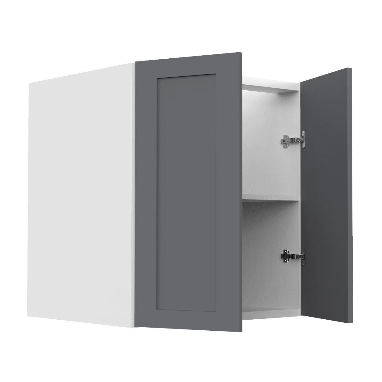 RTA - Grey Shaker - Full Height Double Door Base Cabinets | 27"W x 30"H x 23.8"D