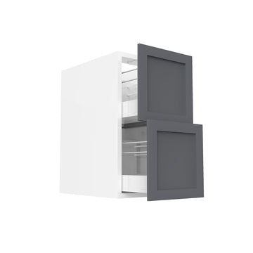 RTA - Grey Shaker - Two Drawer Base Cabinets | 15"W x 30"H x 23.8"D