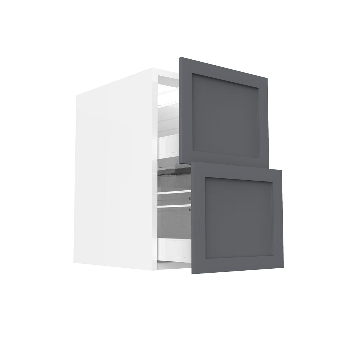 RTA - Grey Shaker - Two Drawer Base Cabinets | 18"W x 30"H x 23.8"D