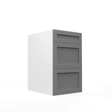 RTA - Grey Shaker - Three Drawer Base Cabinets | 18