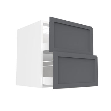 RTA - Grey Shaker - Two Drawer Base Cabinets | 27"W x 30"H x 23.8"D