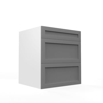 RTA - Grey Shaker - Three Drawer Base Cabinets | 27