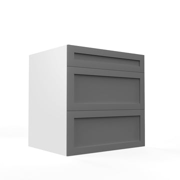 RTA - Grey Shaker - Three Drawer Base Cabinets | 30