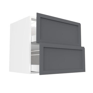 RTA - Grey Shaker - Two Drawer Base Cabinets | 33"W x 30"H x 23.8"D