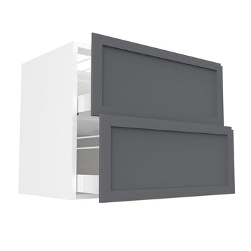 RTA - Grey Shaker - Two Drawer Base Cabinets | 36"W x 30"H x 23.8"D