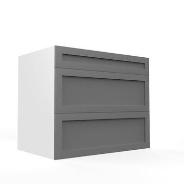 RTA - Grey Shaker - Three Drawer Base Cabinets | 36