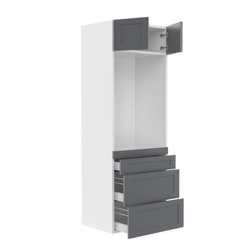 RTA - Grey Shaker - Single Oven Tall Cabinets | 30"W x 84"H x 23.8"D