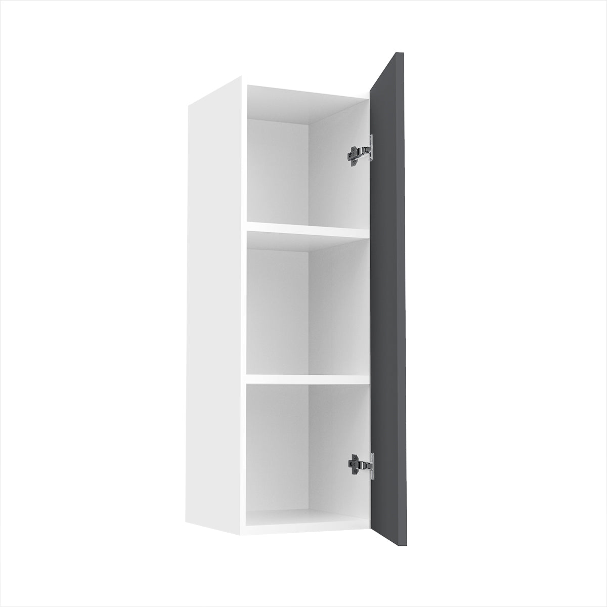 RTA - Grey Shaker - Single Door Wall Cabinets | 12"W x 36"H x 12"D