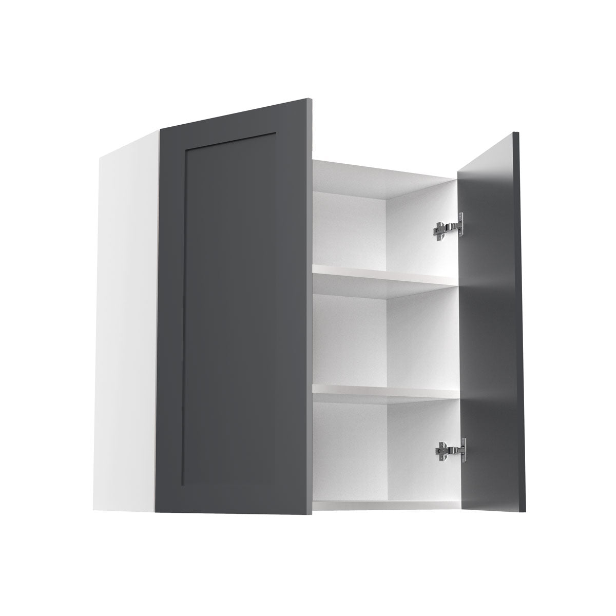 RTA - Grey Shaker - Double Door Wall Cabinets | 30"W x 30"H x 12"D