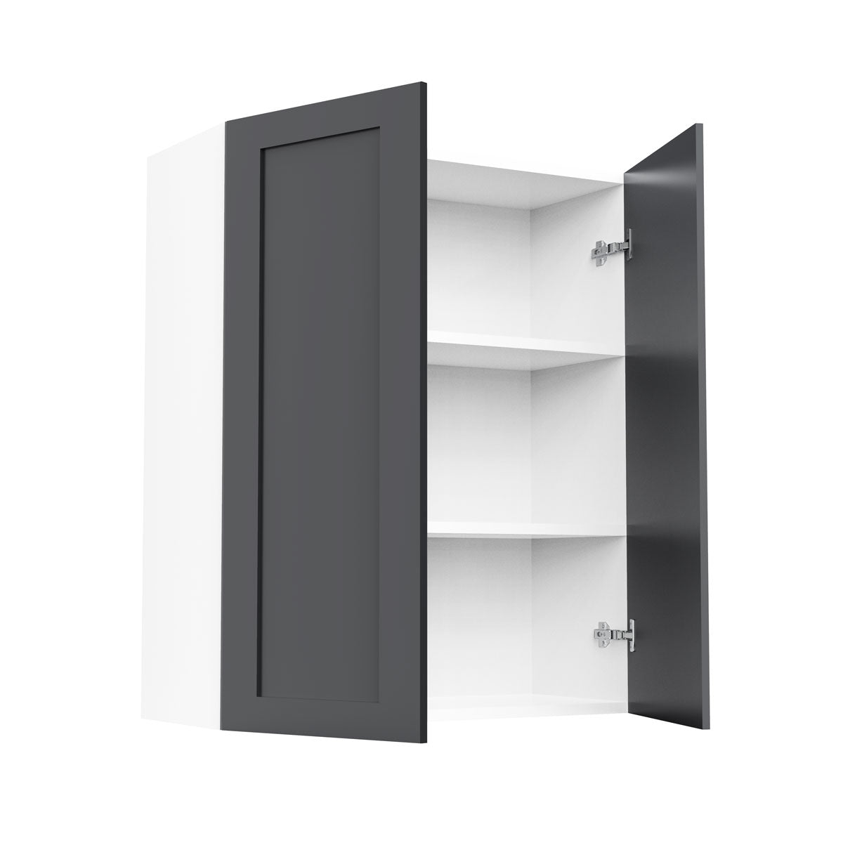 RTA - Grey Shaker - Double Door Wall Cabinets | 30"W x 36"H x 12"D