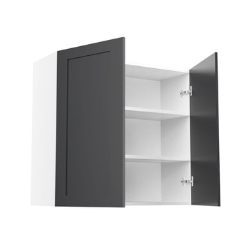 RTA - Grey Shaker - Double Door Wall Cabinets | 33"W x 30"H x 12"D