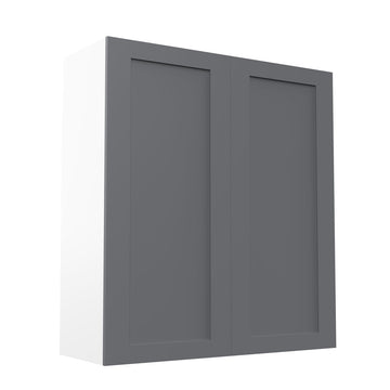 RTA - Grey Shaker - Double Door Wall Cabinets | 33