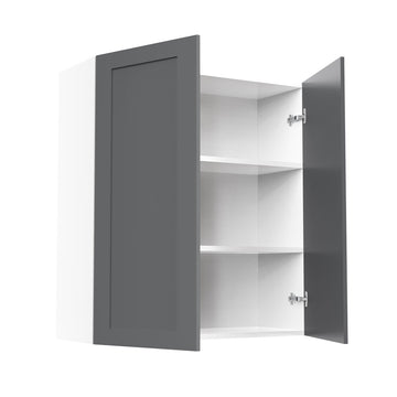 RTA - Grey Shaker - Double Door Wall Cabinets | 33