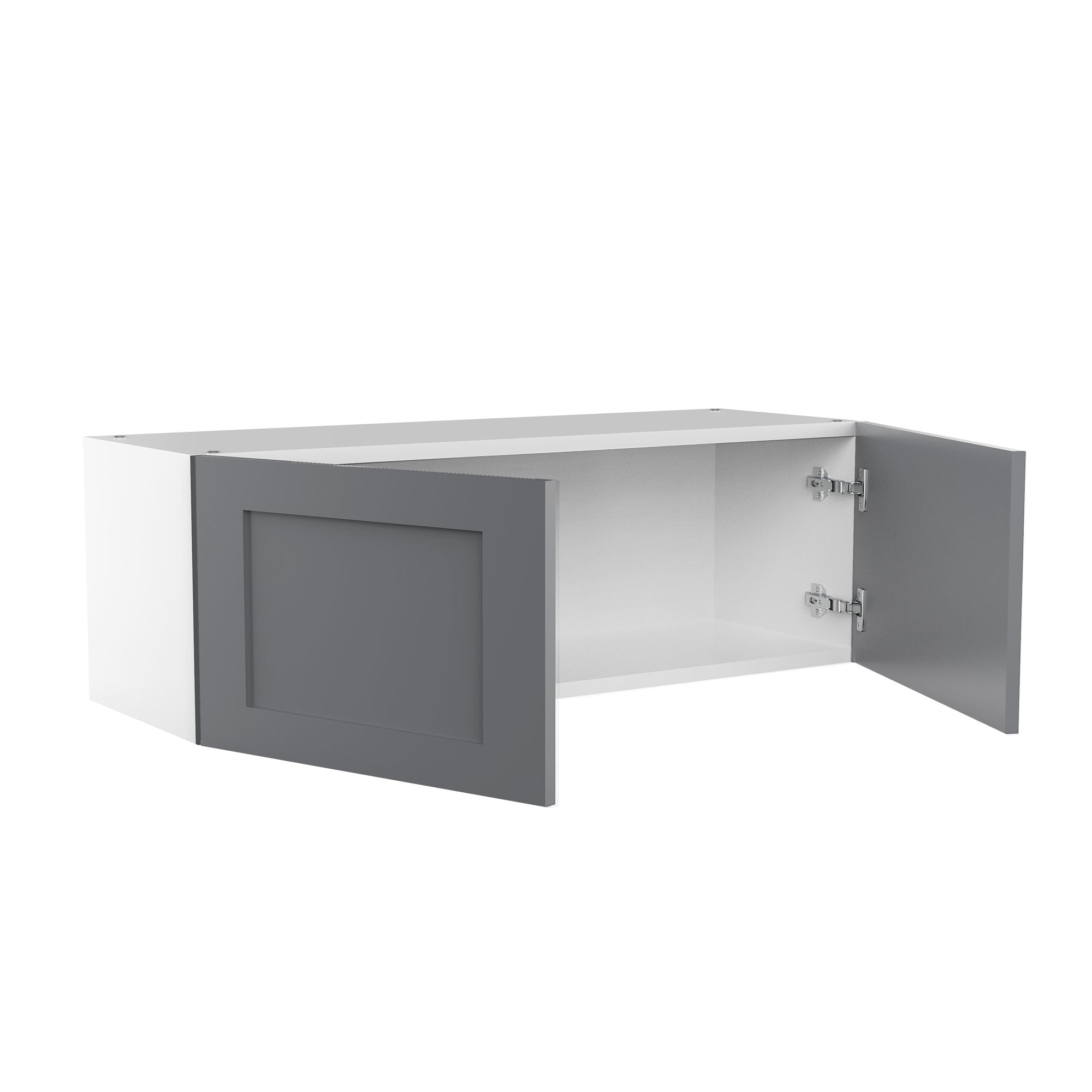 RTA - Grey Shaker - Double Door Wall Cabinets | 36"W x 12"H x 12"D